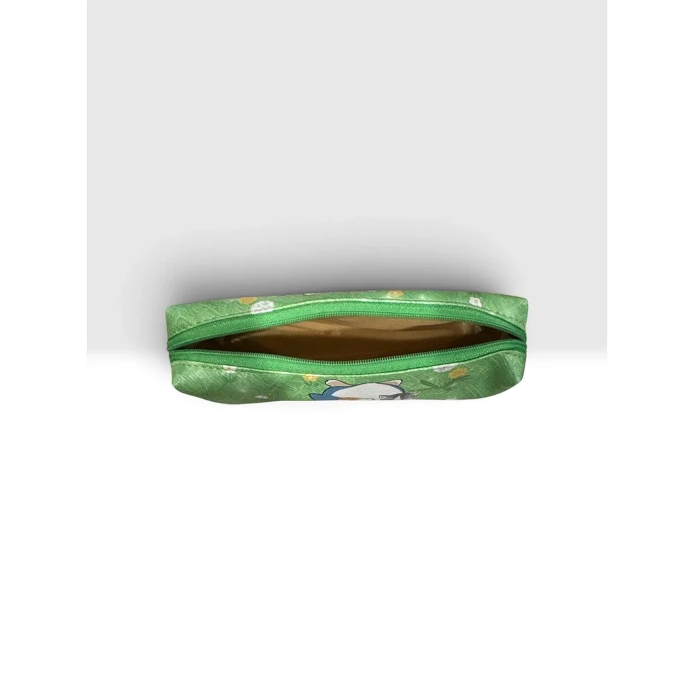 Mofusand Inspired Shark Cat Pencil Case Green Stationery Pouch Pen Bag New